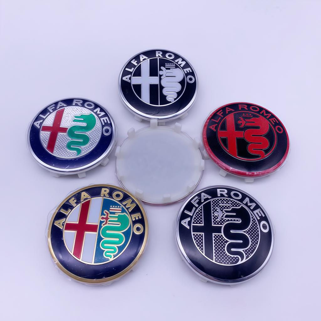 40pcs 60MM 10pin For Alfa Romeo 156 159 147 Giulia Giulietta MITO Stelvio GT Car Emblem Wheel Center Covers Hub Cap Stickers CVQ1