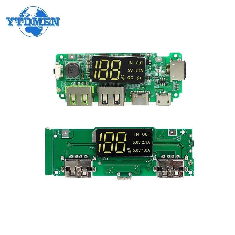 Светодиодный двойной USB 5 В 2,4 А Micro/Type-C USB мобильный блок питания 18650 модуль зарядки литиевая батарея плата зарядного устройства защита цепи