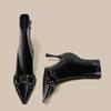 Fashion Women Punk High Heels Shoes Trend Chelsea Ankle Woman Boots 2025 Winter New Pointed Toe Stilettos Fashion Short Botas Pumps