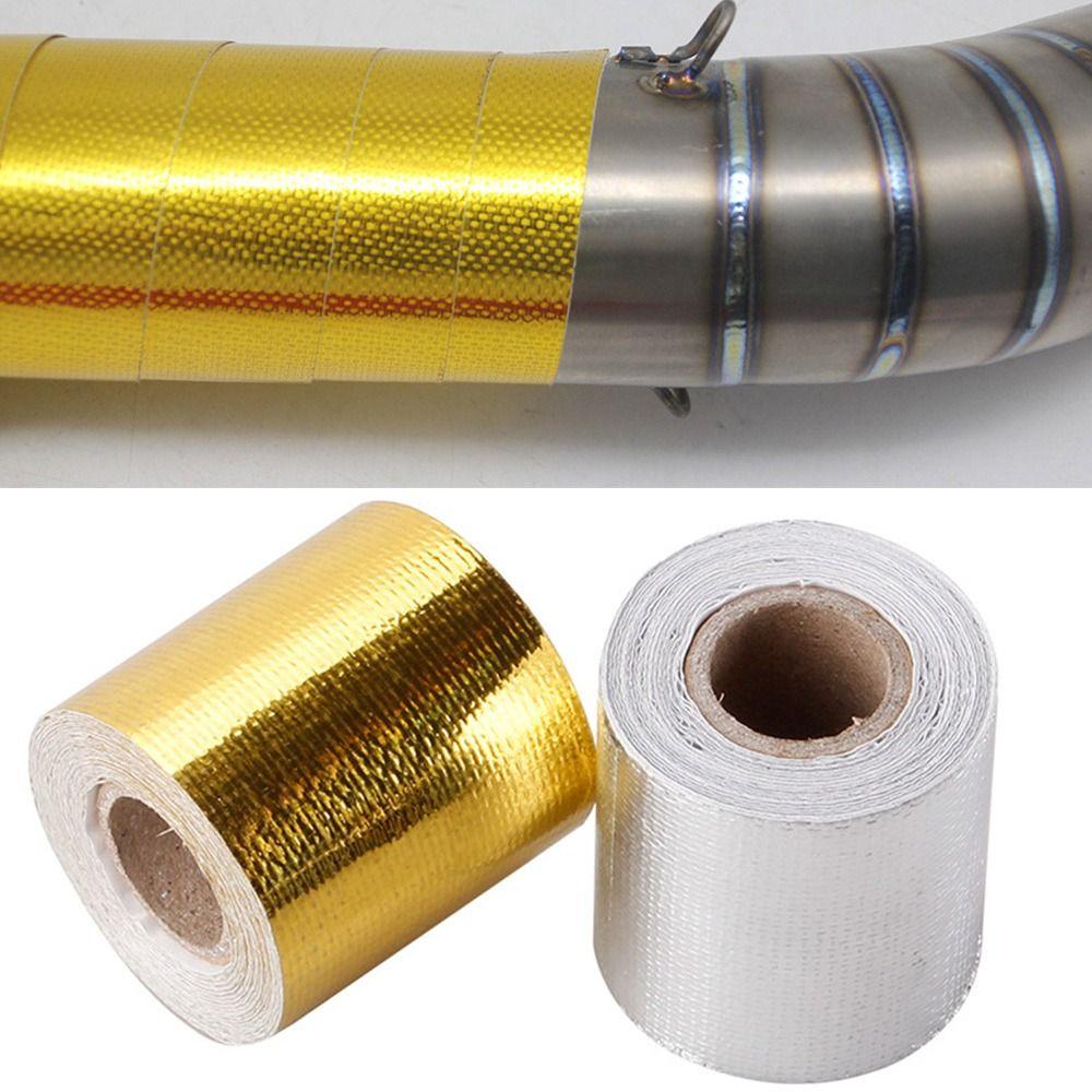 5CM*5M Exhaust Pipe Protector Aluminum Foil Thermal Fiber Cloth Motorcross