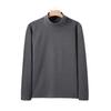 Men Turtleneck Base Shirt Solid Color Long Sleeve Thin Stretchy Tops Autumn Winter Style Base Layer Tops