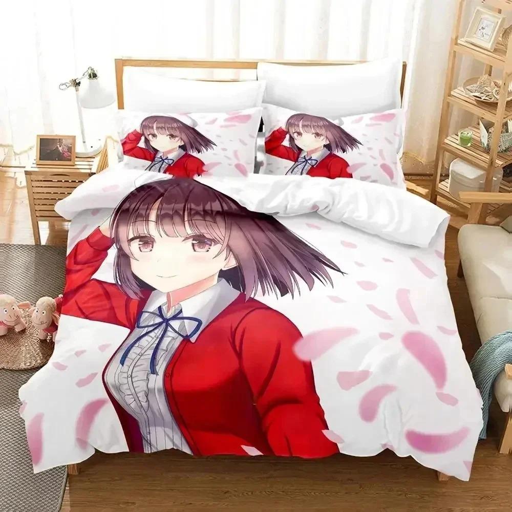 3D Печать Аниме Saekano Мегуми Като Комплект Постельного Белья Спальня Мягкие Современные Покрывала Удобное Пододеяльник Чехол для Одеяла Наволочка