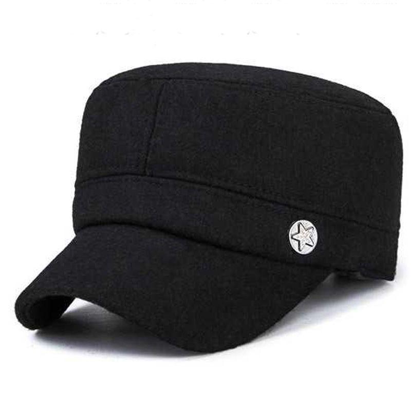 Men's Winter Wool Baseball Cap with Ear Protection for Middle-Aged/Elderly