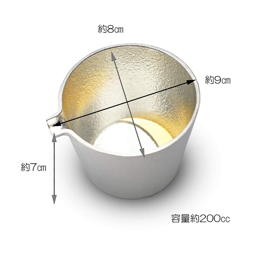 NOUSAKU Katakuchi Moon Gold Leaf Made In Japan 200cc Tin Case Utensil Tokkuri - H7.0cm W9.0cm D8.0cm Approx. 100% 511243/Sake