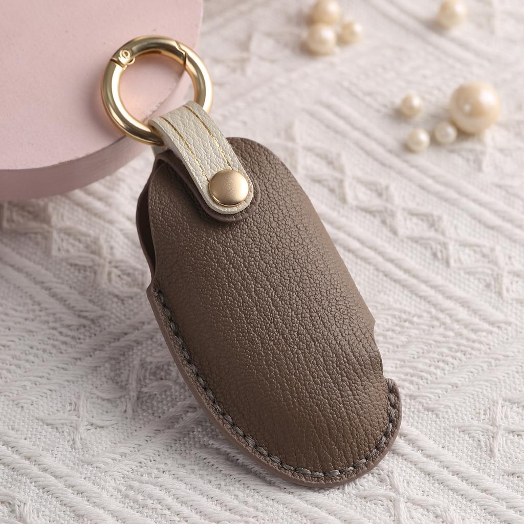 Индивидуализированный кожаный чехол для ключей, подходящий для современного чехла для ключей автомобиля, высококачественная сумка для защиты ключей из коровьей кожи, прошитая вручную