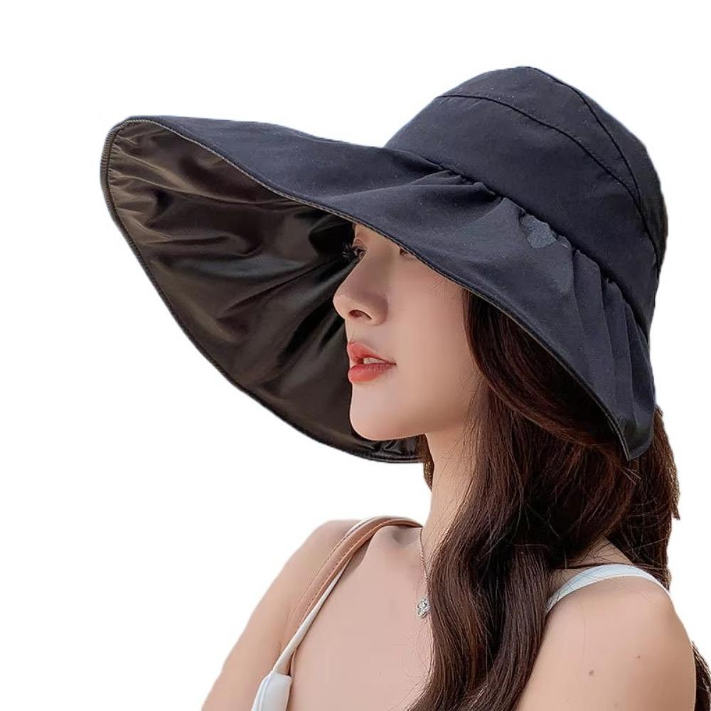 Защита от ультрафиолета Летняя солнцезащитная кепка Складная солнцезащитная панама с большим козырьком Женская солнцезащитная шляпа