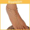 Lightweight Alloy Multilayer Foot Anklet With Tassels For Womens Casual Beach Foot Jewelry