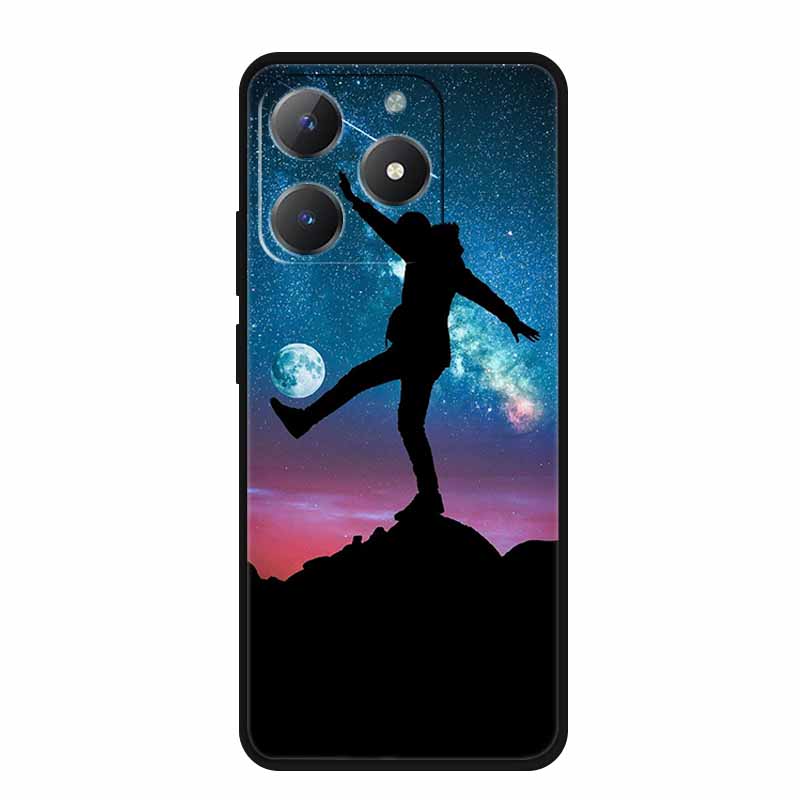 Чехол для телефона Realme Narzo N61 N 61 Coque Цветы Черный Силиконовый Мягкая Задняя Крышка Для Realme Note 60 Чехол Note60 Funda Сумки Capa