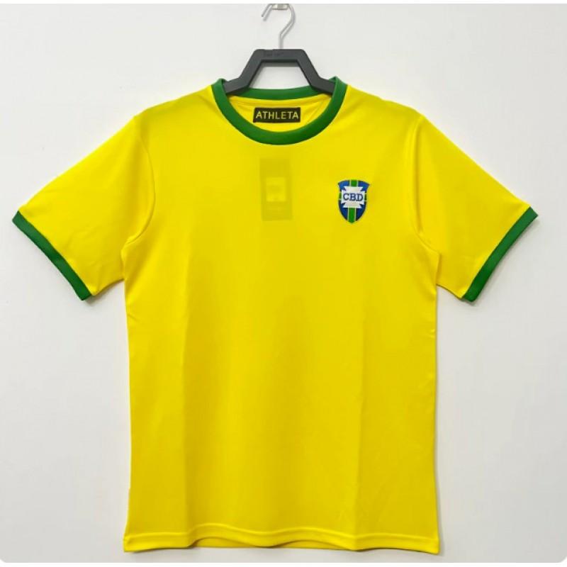Brazil National Team Retro Soccer Jersey Men Women Short Sleeve Performance Sportswear Cycling Running Fitness