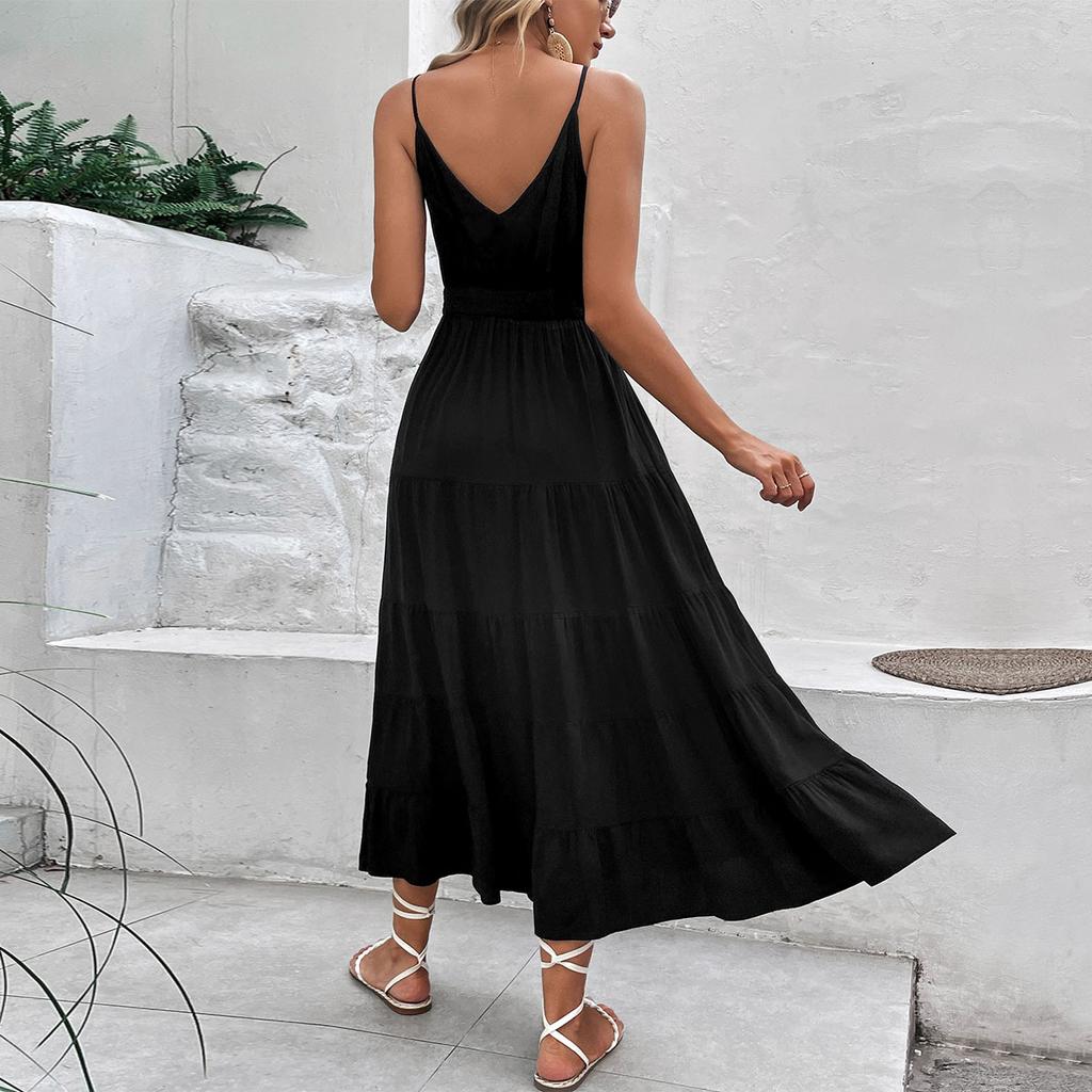 Skirt Summer Women'S Long Dress Suspender Waist Dress