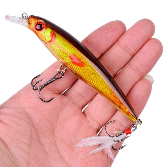 Искусственная приманка Minnow Bionic с острыми крючками, жестким язычком, длиной 11,2 см/13,6 г, для пресноводной и морской рыбалки на форель и окуня. Аксессуары для рыбалки.
