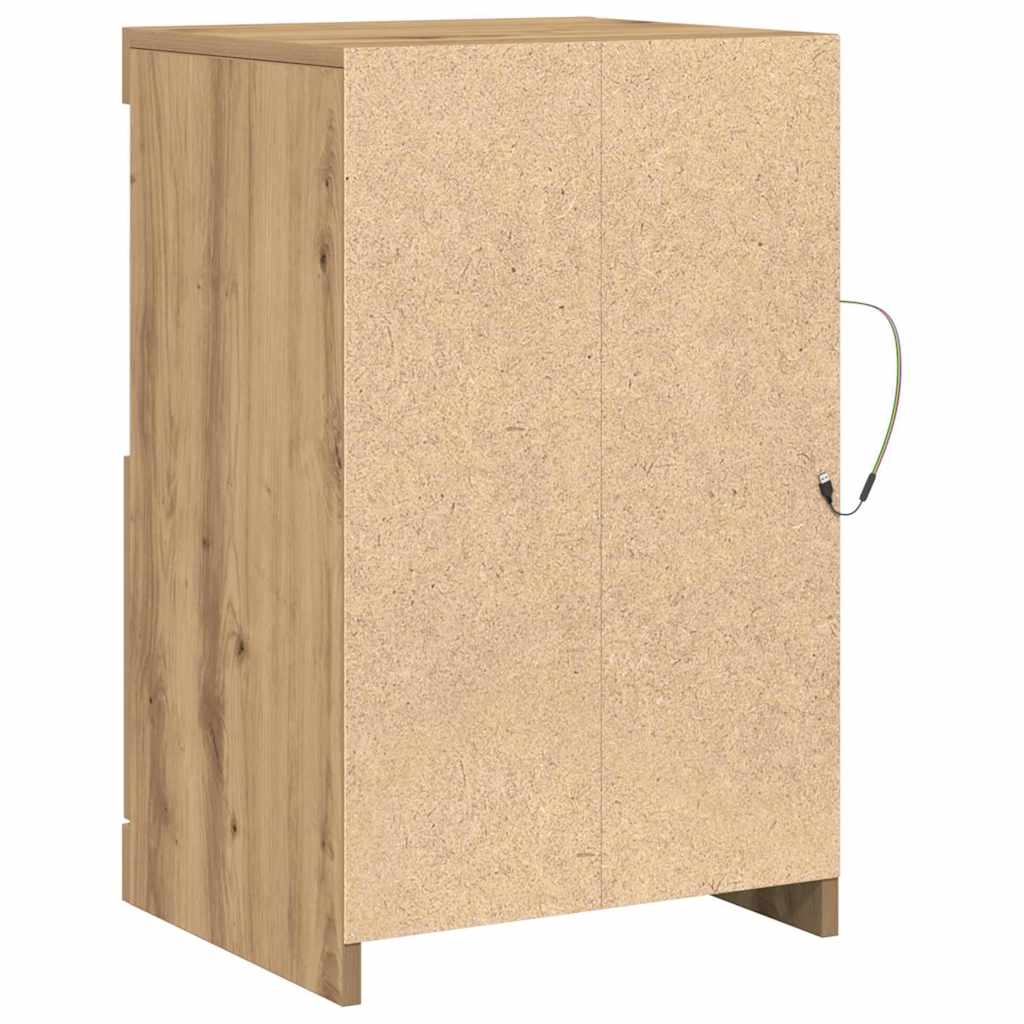 LED Sideboard 2 pcs Artisan Oak 41 x 37 x 67 cm engineered wood