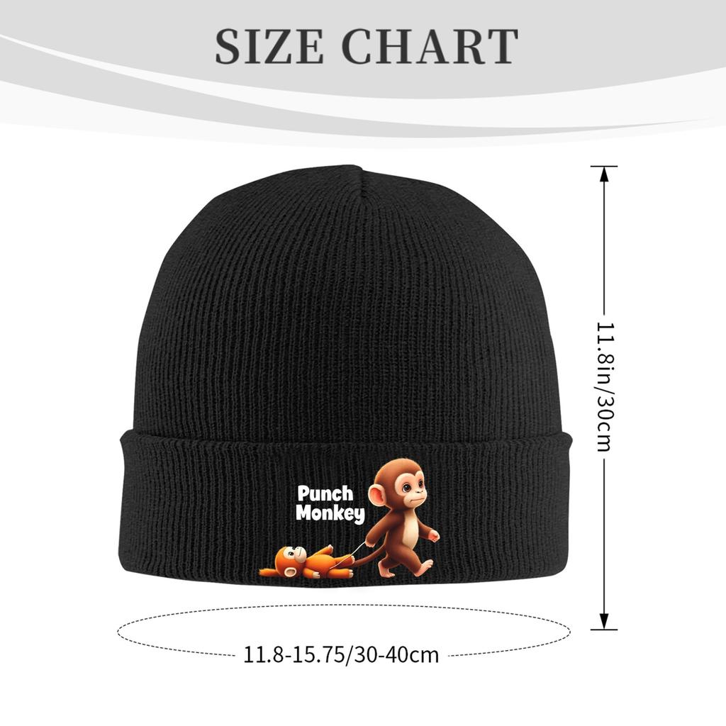 Punch Monkey 4 Beanie Hats  Bonnet Hats Unisex Adult Street Gym Knit Hat Autumn Design Head Wrap Caps