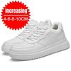 New Height Increasing Shoes for Men 10cm Invisible Elevator Sneakers White Leathe Sport