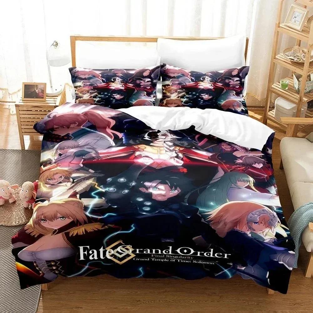 3D Печать Аниме Простыня Fate Grand Order Постельный Комплект С Принтом Наволочка Пододеяльник Мягкое Королевский Размер Кингсайз Постельное Белье Дом