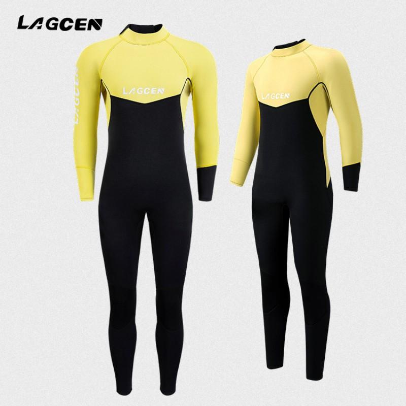 LAGCEN 3mm Neoprene Wetsuit Men Full Body Long Sleeve Thermal Diving Surfing Snorkeling Gear