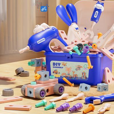 Детский набор инструментов для ремонта Электрическая игрушечная дрель DIY Гайка Ручные инструменты для разборки и сборки Ранние образовательные игрушки для ролевых игр Подарок