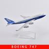 Масштаб 1/400 16 см Оригинальная модель Boeing 747 Авиалинии Модель самолета Самолет Литой металл Самолеты