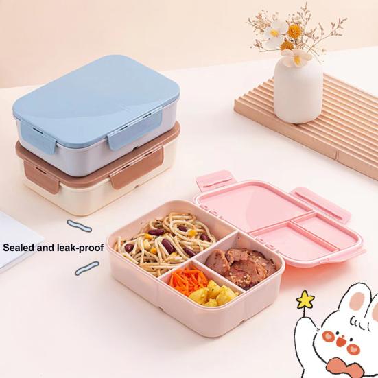 Bento Box Large Capacity 3 Compartments Reusable Lunch Box Containers Double-Layer