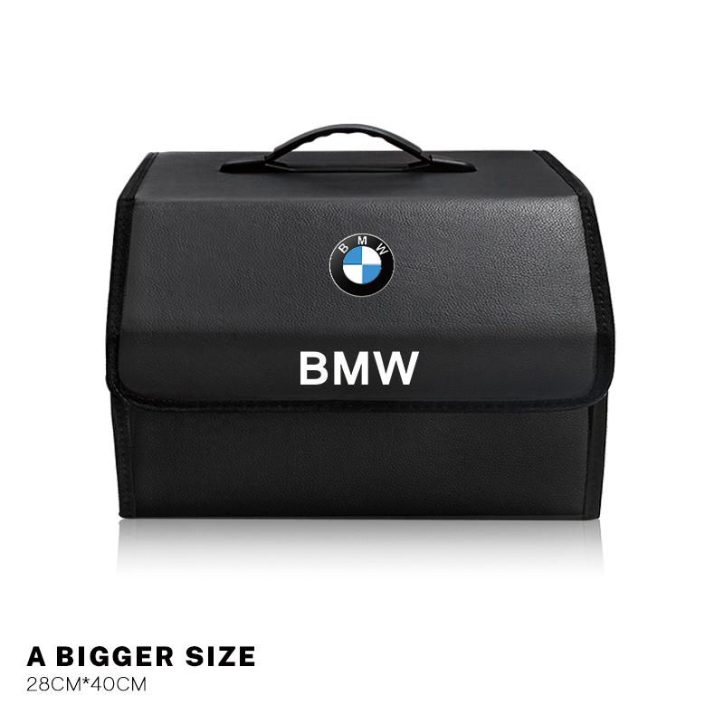 CDKO4 Leather Car Trunk Collapsible Organizer Foldable Storage Box For BMW X1 X2 X3 X5 X4 X6 X7 G30 G20 G32 G11 G12 F40 F30 Stickers