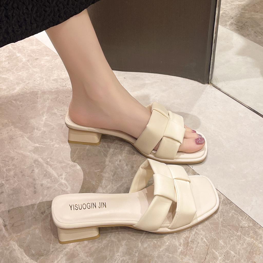 Модная обувь Низкий ПУ Резина Рим Каблуки-копыта Ткань Низкая обувь ПУ Рим Каблуки-копыта Ткань