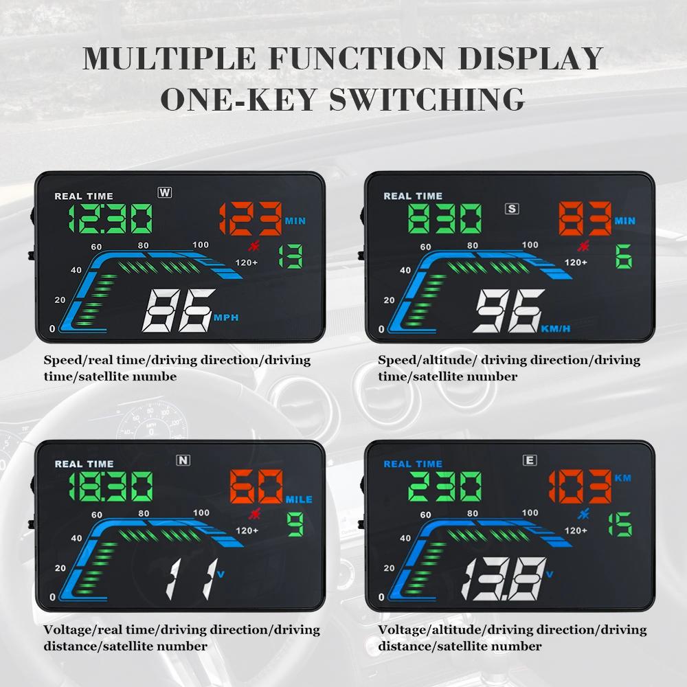 ZQKJ Q7 HUD GPS система для всех автомобилей Head Up Display цифровой спидометр автомобильные электронные аксессуары сигнализация превышения скорости многофункциональный