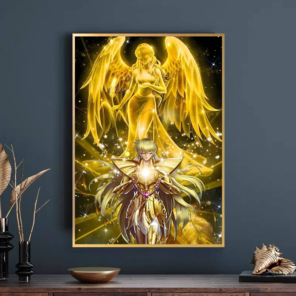 Saint Seiya Poster Self-adhesive Art Waterproof Paper Sticker Coffee House Bar Dorm Room Wall Decor