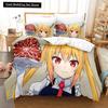 Комплект постельного белья 3D Kawaii Girl Miss Kobayashi's Dragon Maid, комплект из трех предметов в стиле аниме для взрослых и детей, для спальни, пододеяльник, наборы домашнего текстиля