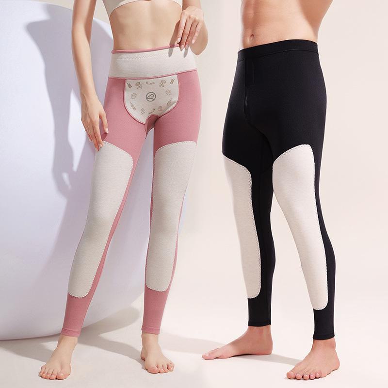 Брюки из шерсти и шелка с высокой талией: Подарочная коробка с теплыми осенними леггинсами для мужчин и женщин