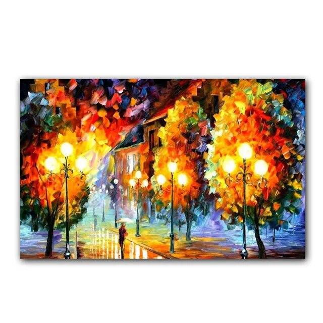 Всемирно известный уличный пейзаж, холст, картины, ночная сцена, холст, картина, европейская картина маслом, печать для декора стен гостиной, без рамки