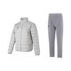 Solid Color Stand Collar Quilted Down Jacket Breathable Knitted Sports Pants Casual Sports Set 23600804-009+23600703-014