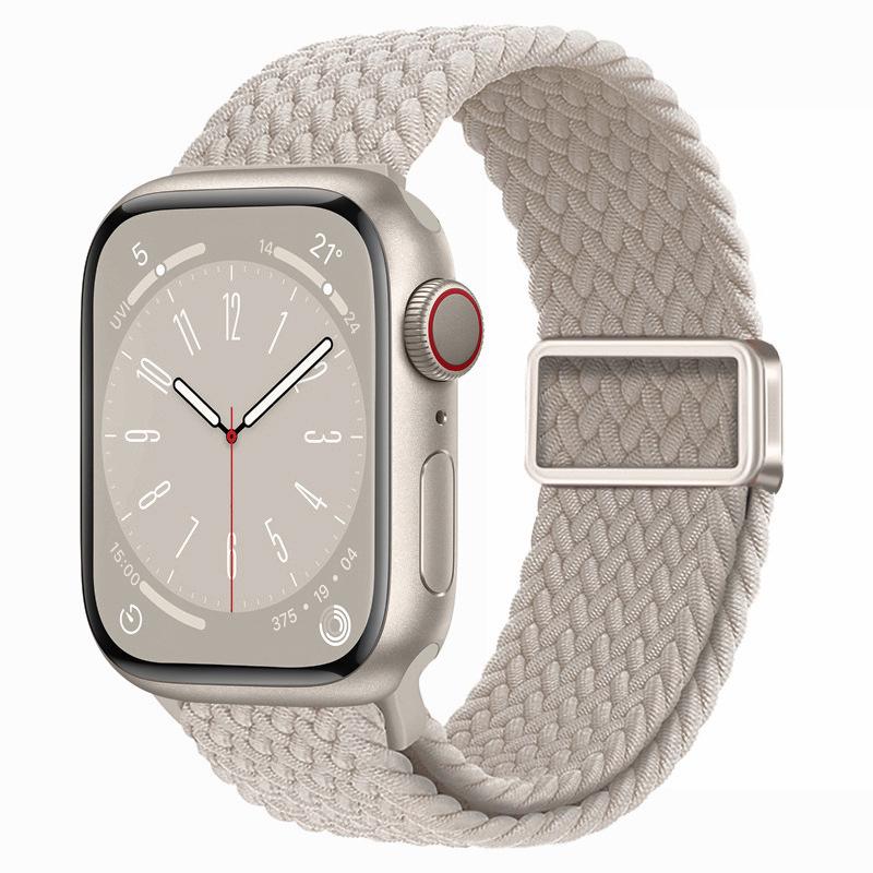 Совместимо с Apple Watch S10, iWatch 11, Xiaomi 9, Huawei; Нейлоновый ремешок с магнитной пряжкой "Радуга".