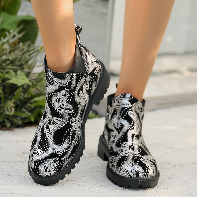 Women's Shoes 2024 Hot Sale Plus Size Women's Boots Fashion Printing Modern Boots Women High Quality Slip-on Naked Boots Zapatos