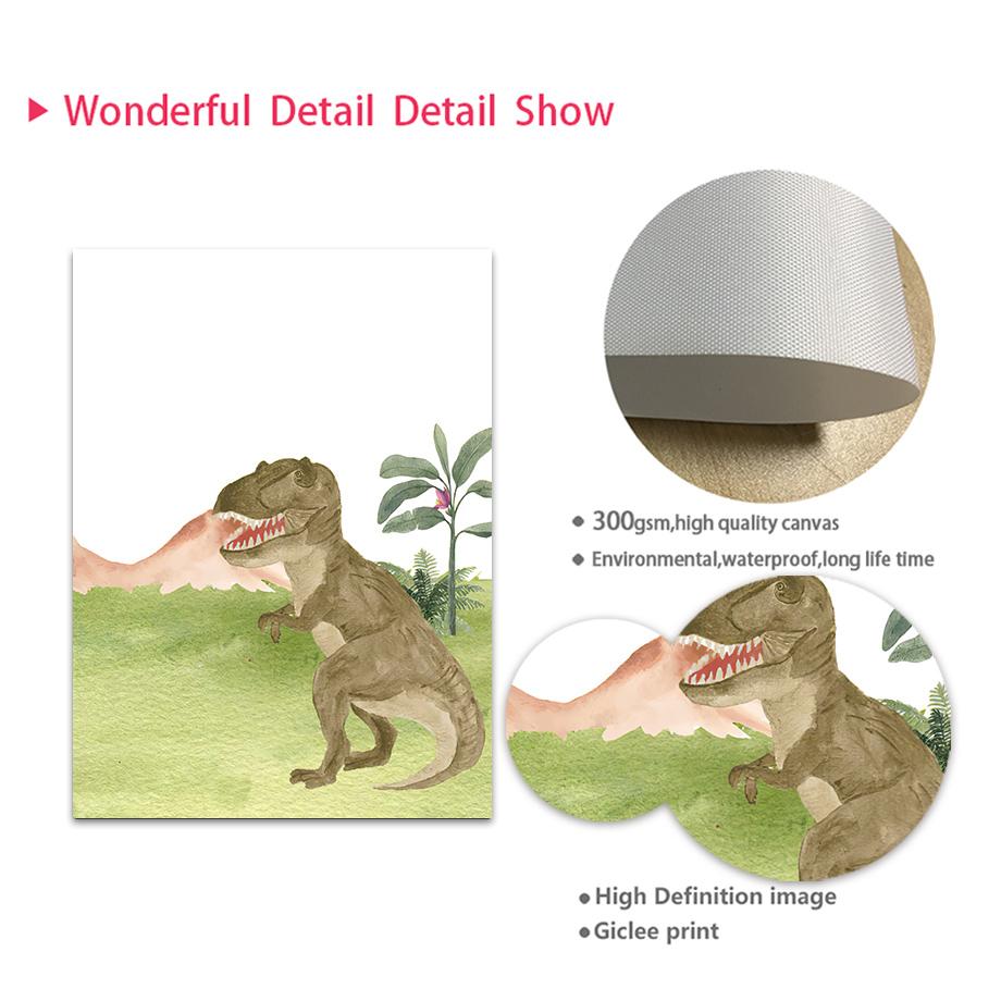 T-rex Стегозавр Птерозавр Динозавр Юрского периода Детская Настенная картина на холсте Плакаты и принты Картинки Мальчик Детская комната Декор