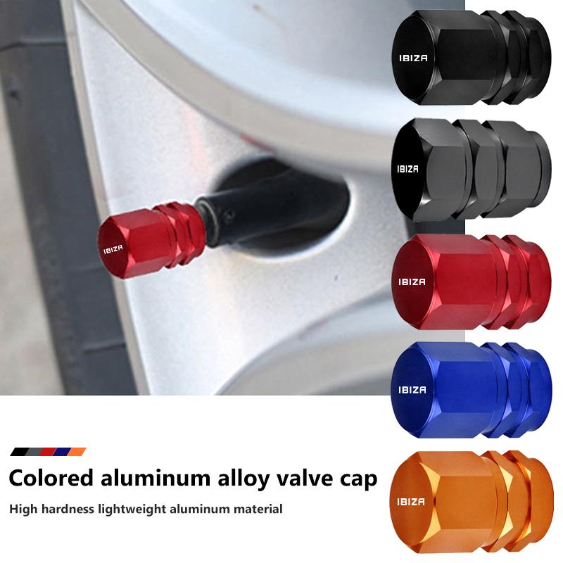 rldf3 4PCS Car Wheel Tire Valve Caps Air Stem Aluminum Accessories For Seat Leon FR Cupra Ibiza Altea Exeo Formula Racing Alhambra