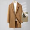 Двустороннее шерстяное пальто с одной пуговицей, мужское, средней длины, в корейском стиле, повседневное, молодежное, осенне-зимнее, новое шерстяное пальто, мужская одежда