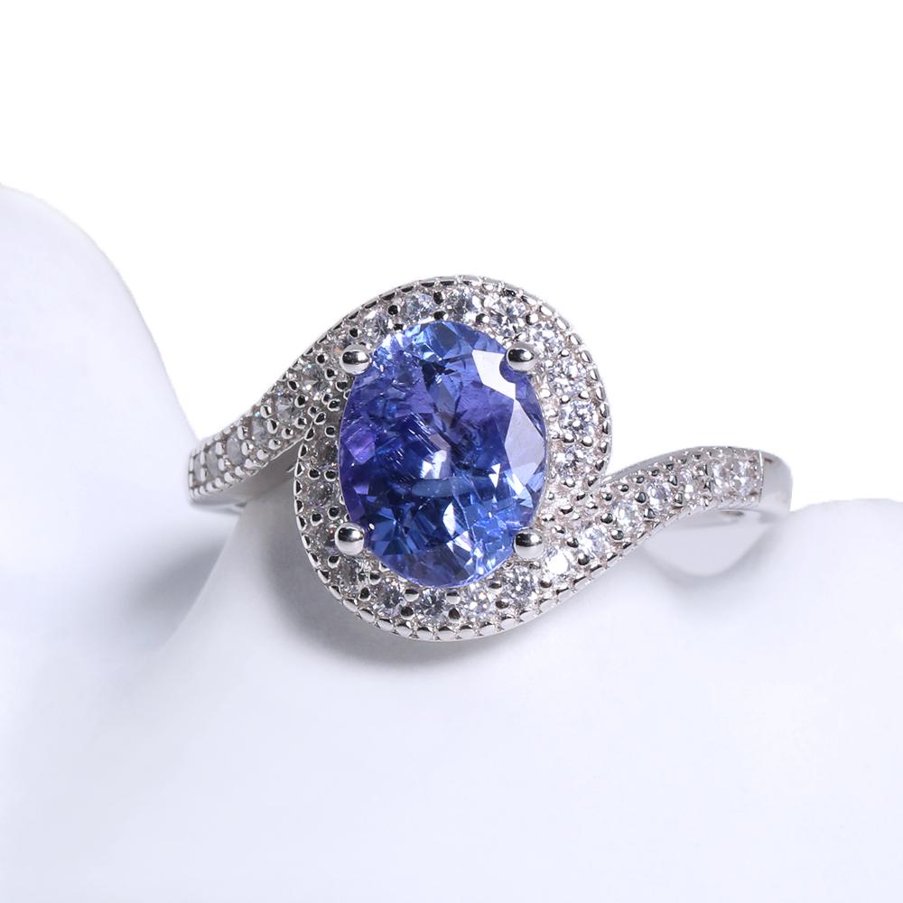 Роскошный изысканный настоящий драгоценный камень с натуральными включениями, качество синего танзанита, кольцо из серебра 925 пробы, ювелирные украшения для женщин, подарок на годовщину и банкет