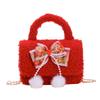 Девочки Красная Очаровательная Наплечная Сумка с Шикарным Бантом и Кисточками Детская Для