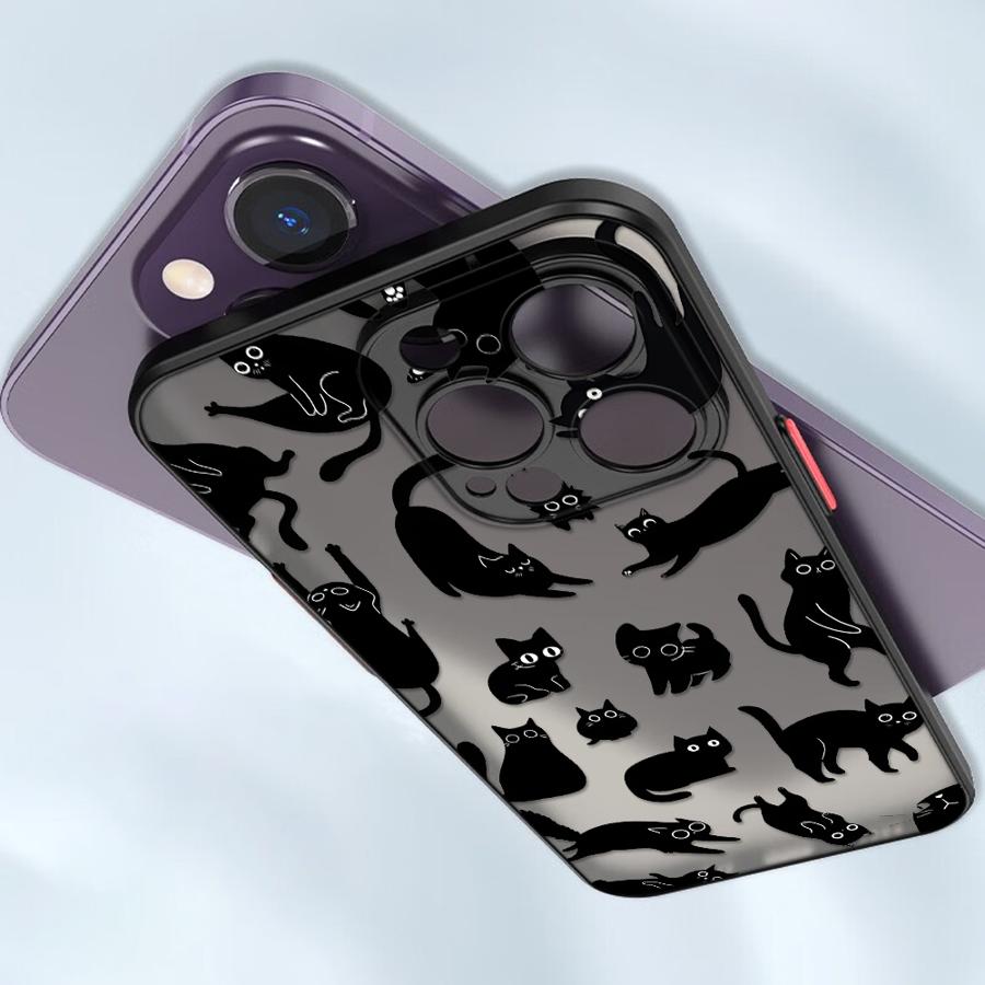 Чехол для iPhone 17 Pro Max 14 15 13 Mini 7 8 SE Air XS XR 16 Plus 12 11 Funda Задняя крышка телефона Милый мультяшный кот