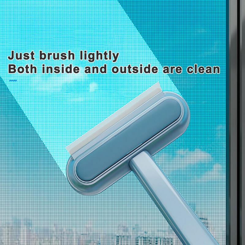 Washable Screen Window Brush Household Glass Cleaning Window Scraping Tool Double-sided Dry & Wet Screen Brush For Pet Hair