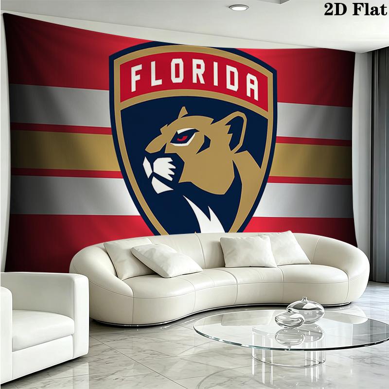 Florida Panthers Wall Tapestry Aesthetic Wall Hanging Printed Fabric Blanket Decorative Tapestries for Bedroom Living Room Home Decor