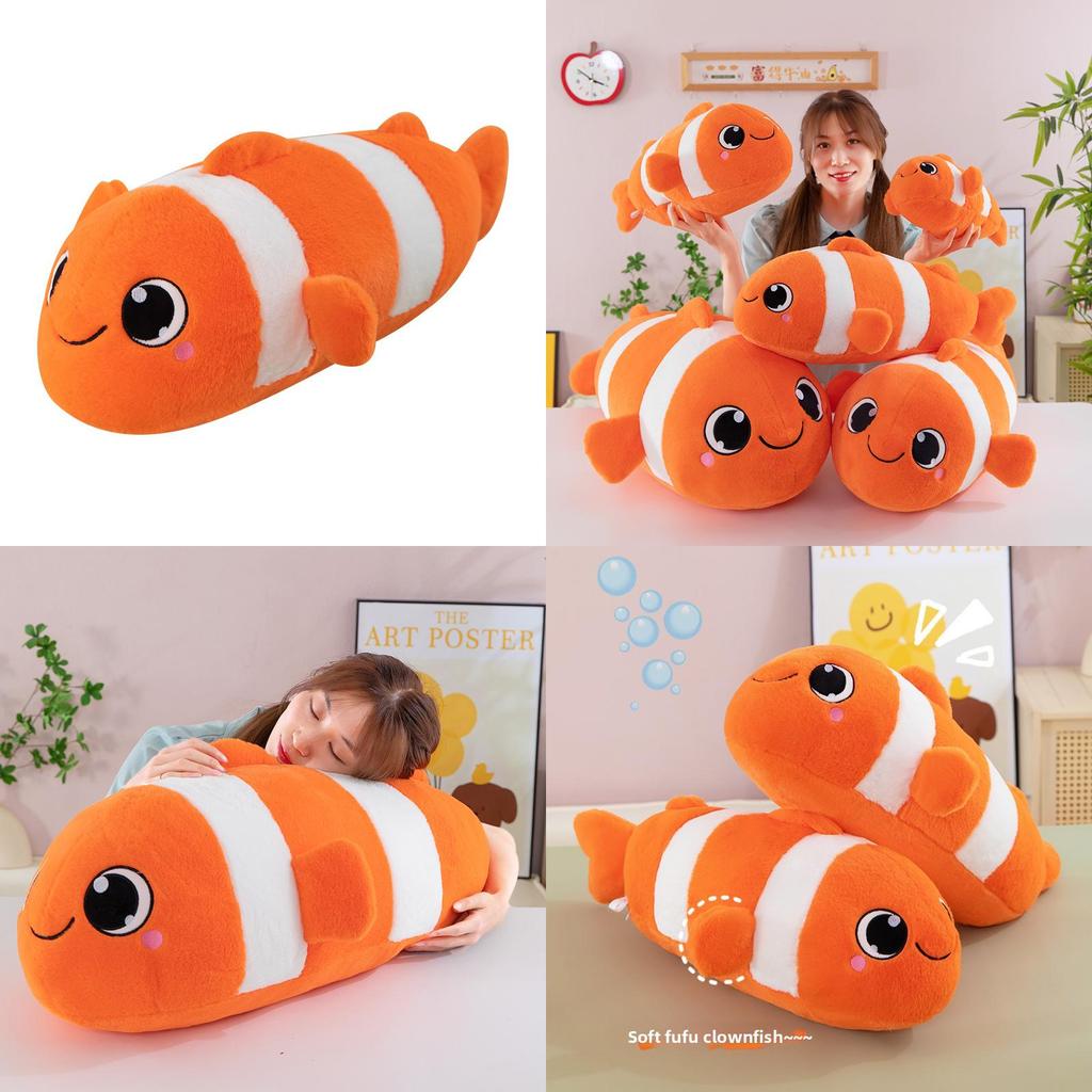 Clownfish Soft Plush Toy Ocean Creature Stuffed Fish Pillow For Childrens Bedroom
