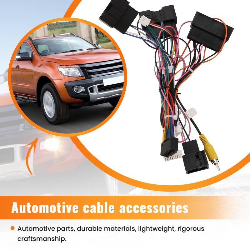 L10A Car Radio Cable Android Head Unit Power Wiring Harness Socket Connector With Canbus For Ford Ranger 2012 (AUS)