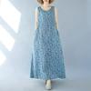 Sleeveless Plus Size Cotton Vintage Floral New In Dresses for Women Casual Loose Long Summer Dress