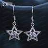 Серьги-подвески в форме звезды из стерлингового серебра 925 пробы с цирконием класса ААА, модные свадебные украшения
