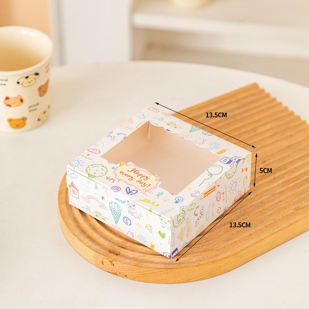 12 Pack Candy Sweet Boxes with Window 6”×5”×2” Disposable Paper Treat Packing Gift Box Christmas Pastry Cookies Muffins Pies Brownie Boxes