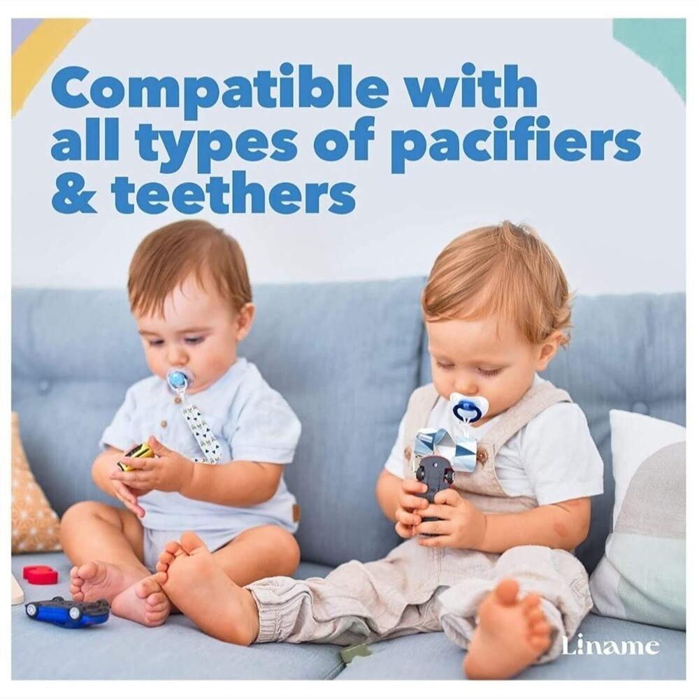 3PCs Pacifier Chain Bracket Dummy Clips Cartoon Print Child Pacifier Clips Nipple Holder Infants