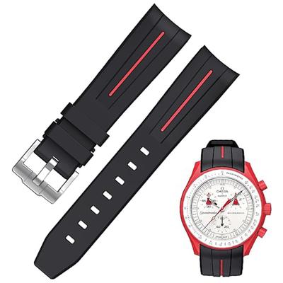 Силиконовый ремешок для часов Sibehill 22 мм для Blancpain X Swatch с Bioceramic Scuba Fifty (Совместимые Фатомы)