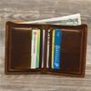 100% Genuine Leather Wallet Men Vintage Style Bifold Brown Wallet for Men Leather Genuine CLE