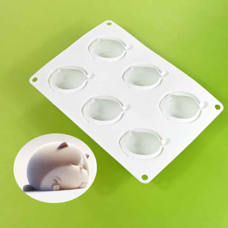 3D Милый Кот Пудинг Мусс Форма DIY Животное Моти Десерт Шоколад Силиконовая Форма Инструмент для Украшения Торта Кухонная Выпечка